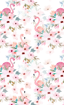 Roller blind for window Flamingo among flowers