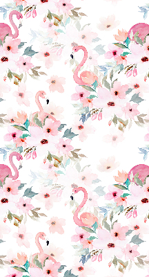 Roller blind for window Flamingo among flowers