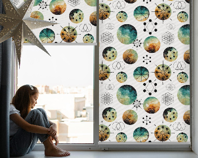 Roller blind for window Colorful wheels