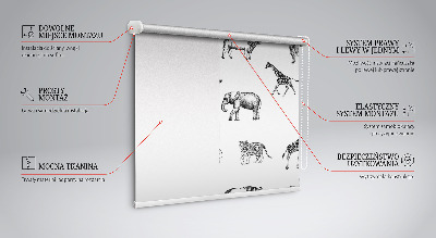 Roller blind for window Animals