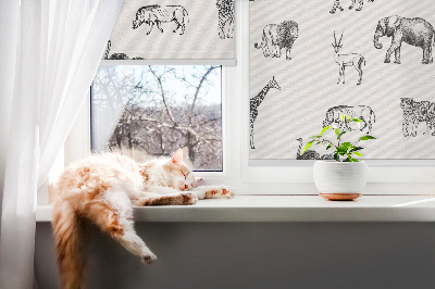 Roller blind for window Animals