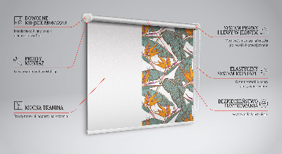 Roller blind for window Flowers and leaves