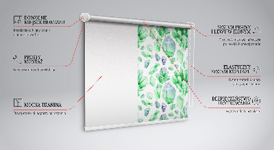 Roller blind for window Green crystals