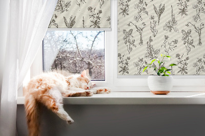 Window blind Drawed flowers