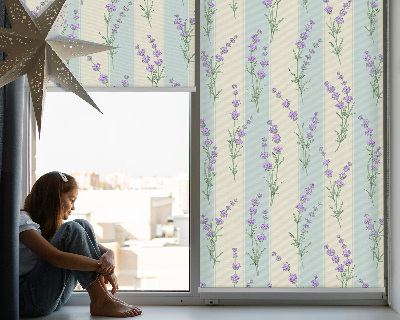 Kitchen roller blind Purple flowers