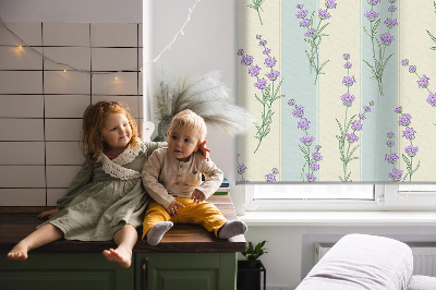 Kitchen roller blind Purple flowers