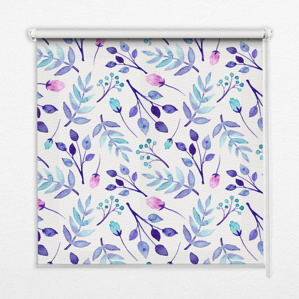 Kitchen roller blind Blue flowers