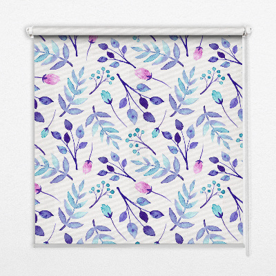 Kitchen roller blind Blue flowers