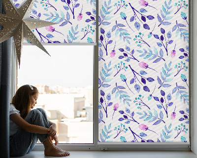 Kitchen roller blind Blue flowers