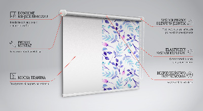 Kitchen roller blind Blue flowers