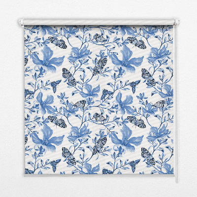 Kitchen roller blind Blue butterflies