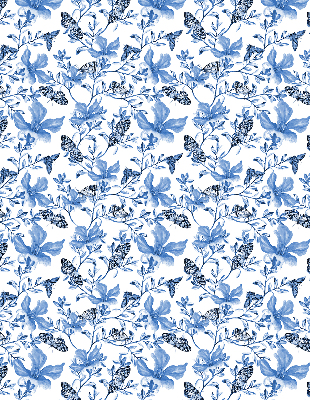 Kitchen roller blind Blue butterflies