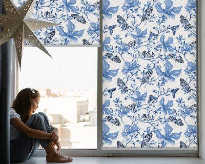 Kitchen roller blind Blue butterflies