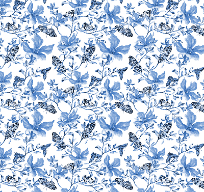 Kitchen roller blind Blue butterflies