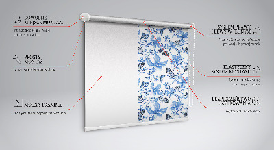 Kitchen roller blind Blue butterflies