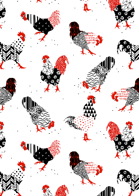 Kitchen roller blind Roosters