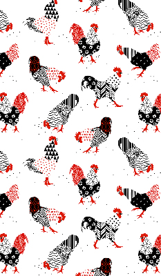 Kitchen roller blind Roosters