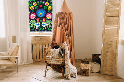 Window blind Colorful roosters