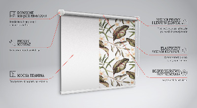 Roller blind for window Flowers with stems