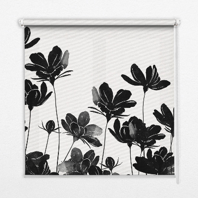 Roller blind Black flowers