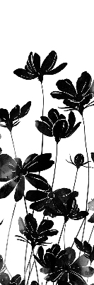 Roller blind Black flowers