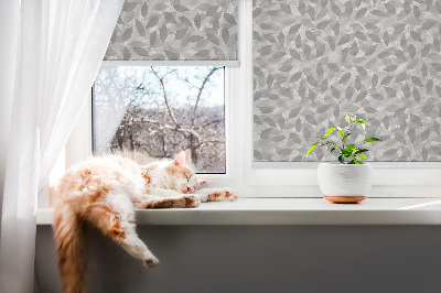 Roller blind Gray leaves