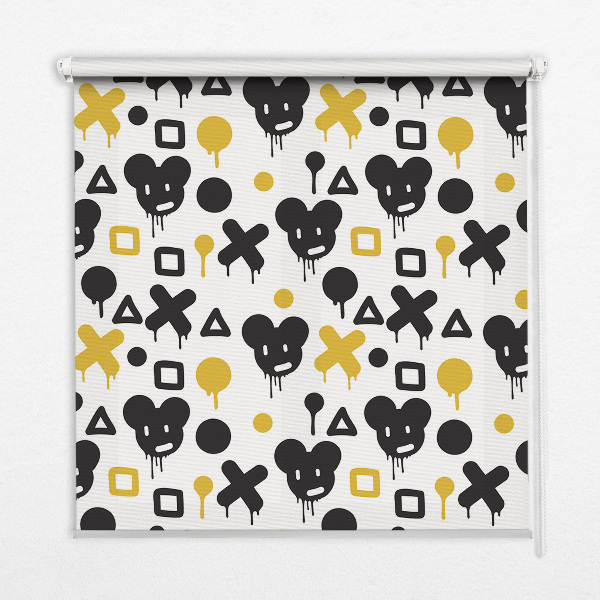 Roller blind Black and yellow designs