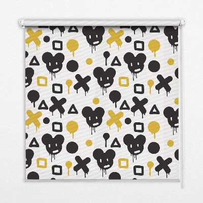 Roller blind Black and yellow designs