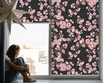 Roller blind for window Flowers from the tree