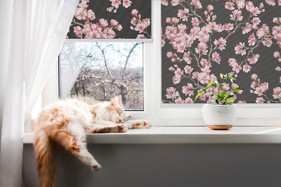 Roller blind for window Flowers from the tree