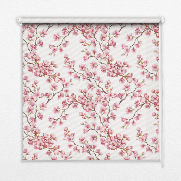 Roller blind for window Pink lily