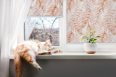 Roller blind for window Pink leaves