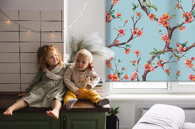 Daylight roller blind Flower buds from trees