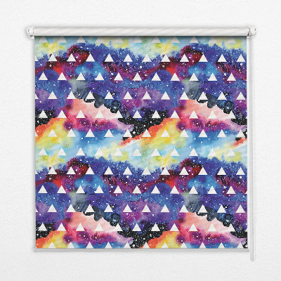 Window blind White triangles colorful background