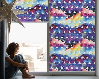 Window blind White triangles colorful background