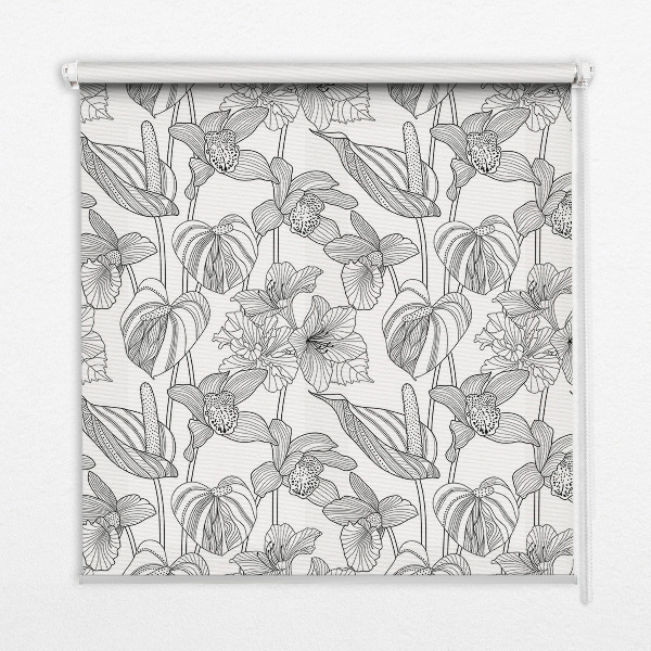 Window blind Sketched flowers