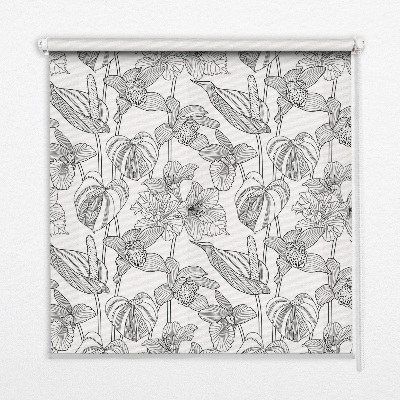 Window blind Sketched flowers