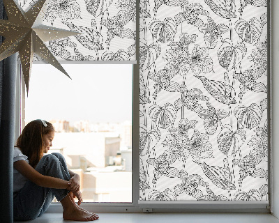 Window blind Sketched flowers