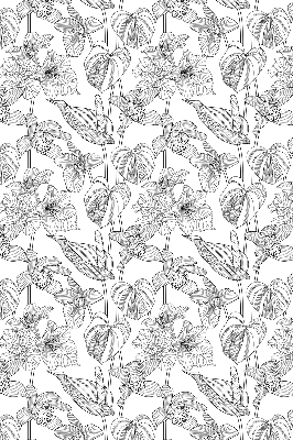 Window blind Sketched flowers