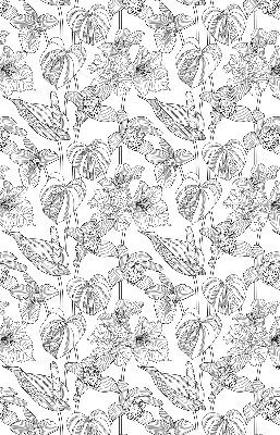 Window blind Sketched flowers