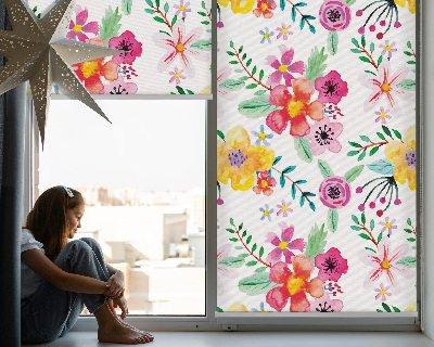 Window blind Painted flowers