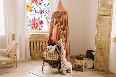 Window blind Painted flowers