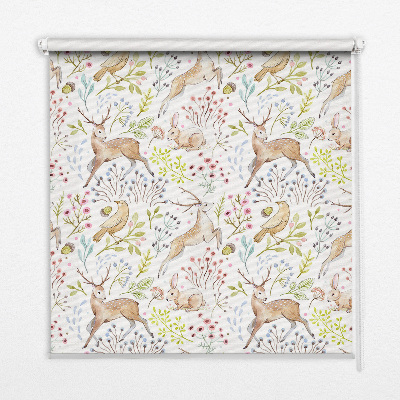 Roller blind for window Deer and deer