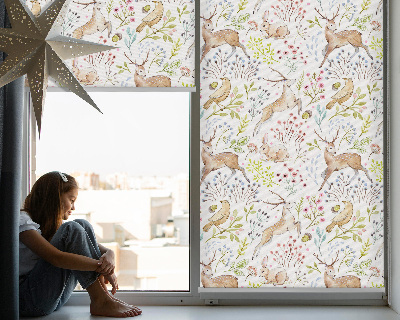 Roller blind for window Deer and deer