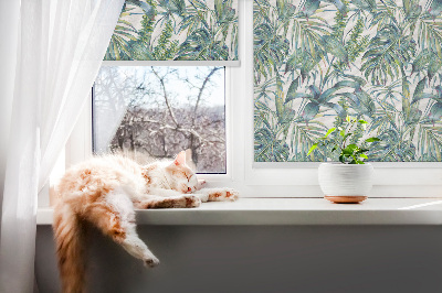 Roller blind for window Tropical leaves