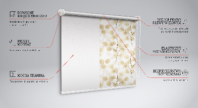 Roller blind for window Yellow branches