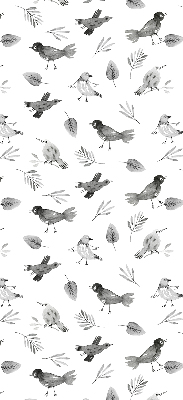 Kitchen roller blind Drawed birds and leaves