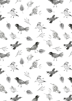 Kitchen roller blind Drawed birds and leaves