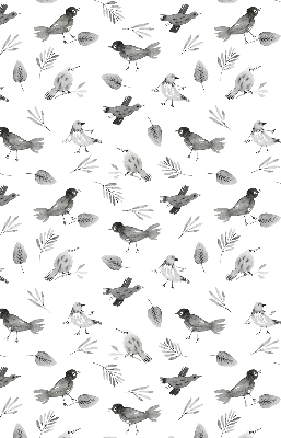 Kitchen roller blind Drawed birds and leaves