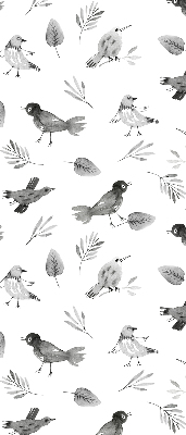 Kitchen roller blind Drawed birds and leaves